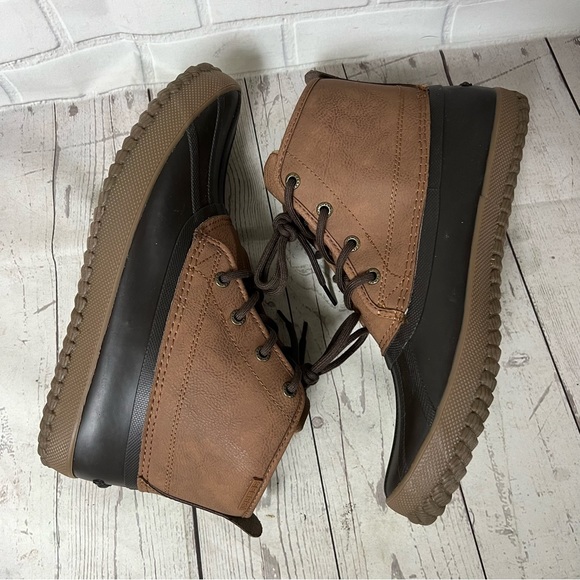 SPERRY BREAKWATER LEATHER DUCK BOOT - MEN\'S SIZE 9 NEW - BROWN FLEECE WATERPROOF main image 10